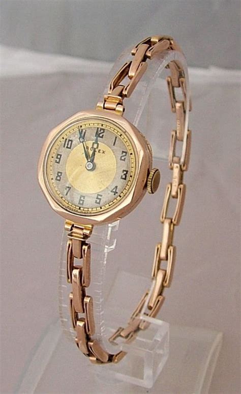 ladies 9ct rose gold rolex wrist watch 1920s|rose gold ladies Rolex bracelet.